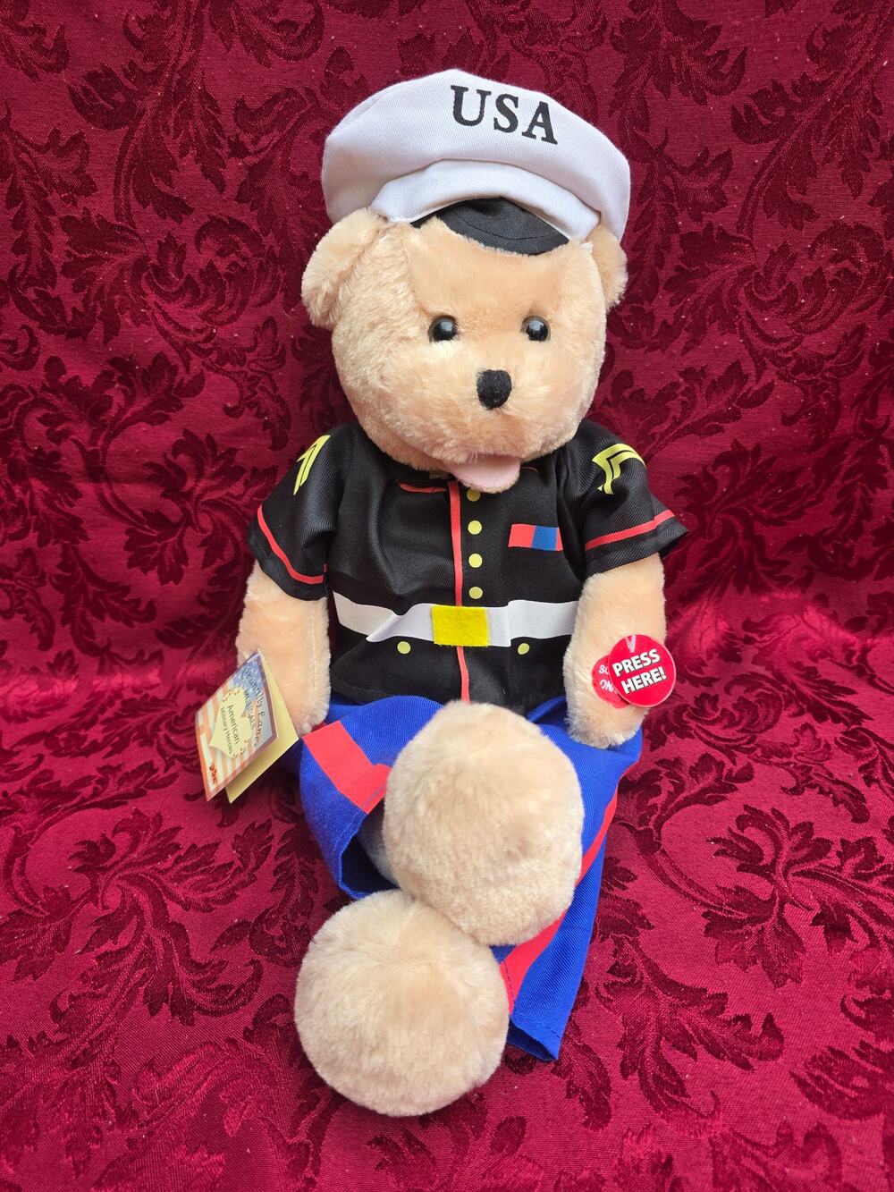 Chantilly Lane 19 Inch Marine Corps USMC Musical Singing Teddy Bear PBC